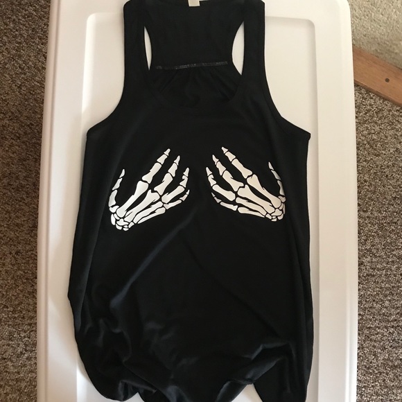 Skeleton Hands Black Flowy Racerback Tank - Picture 4 of 5